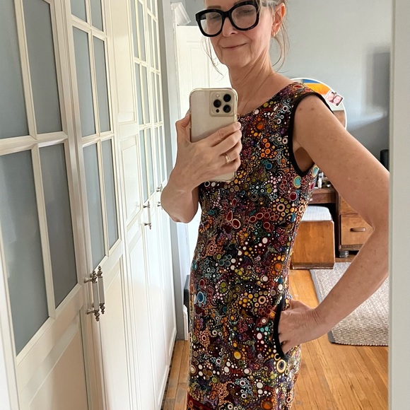 Mandala Design Cotton Dress - Size Small - Black Dot Pattern - Picture 2 of 10